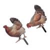 2pcs Hen Garden Stake Ornament Acrylic Stereoscopic Simulation Colorful Outdoor Chicken Ground Plug