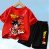 2026 Anime Cool Goku Dragon Ball Z Boys CosPlay Short Sleeve Shorts with Pocket Beach Pants Breathable T-shirt Kids Suit