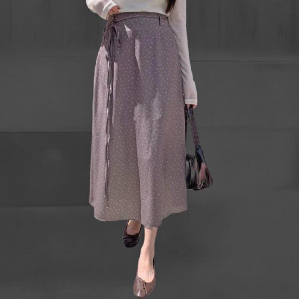 New ArrivAls Open Run Women FlorAl PAttern WAist Tie A Line Chiffon Long Skirt