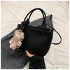 Ielgy Simple Fashion Handbag All-Match High-End Texture Western Style Cross-Body Bucket Bag