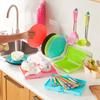 Foldable Design Dish Drying Rack Plastic Material Kitchen Drainer Plate Organizer  Plate Storage