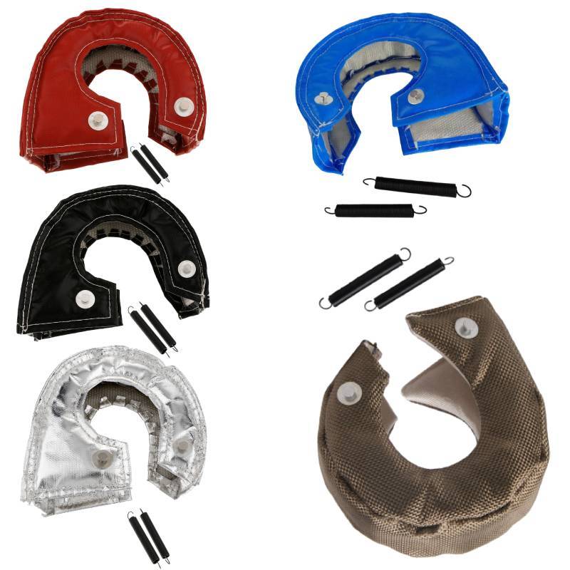 T3 Titanium Turbo Heat Shield Blanket Turbocharger Cover Wrap Natural With Fastener Springs Hook Auto Turbo Heat Shield Barrier