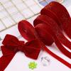 10Yards Christmas Velvet Ribbon New Year Red Festival Ribbon Bow Garland Gift Box Package Ribbon Festival Scene 10/16/20/25/38Mm