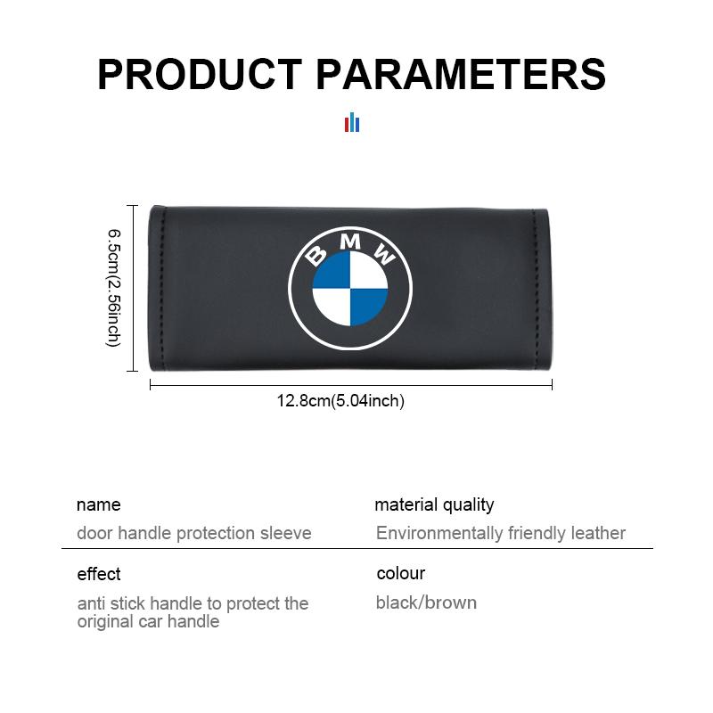 LOCUK1 2026 Car Sticker Car Door Handle Cover Armrest Protector Non-slip Leather Case For BMW G30 G20 M3 M5 E91 E92 E93 E36 E70 X3 X4 X