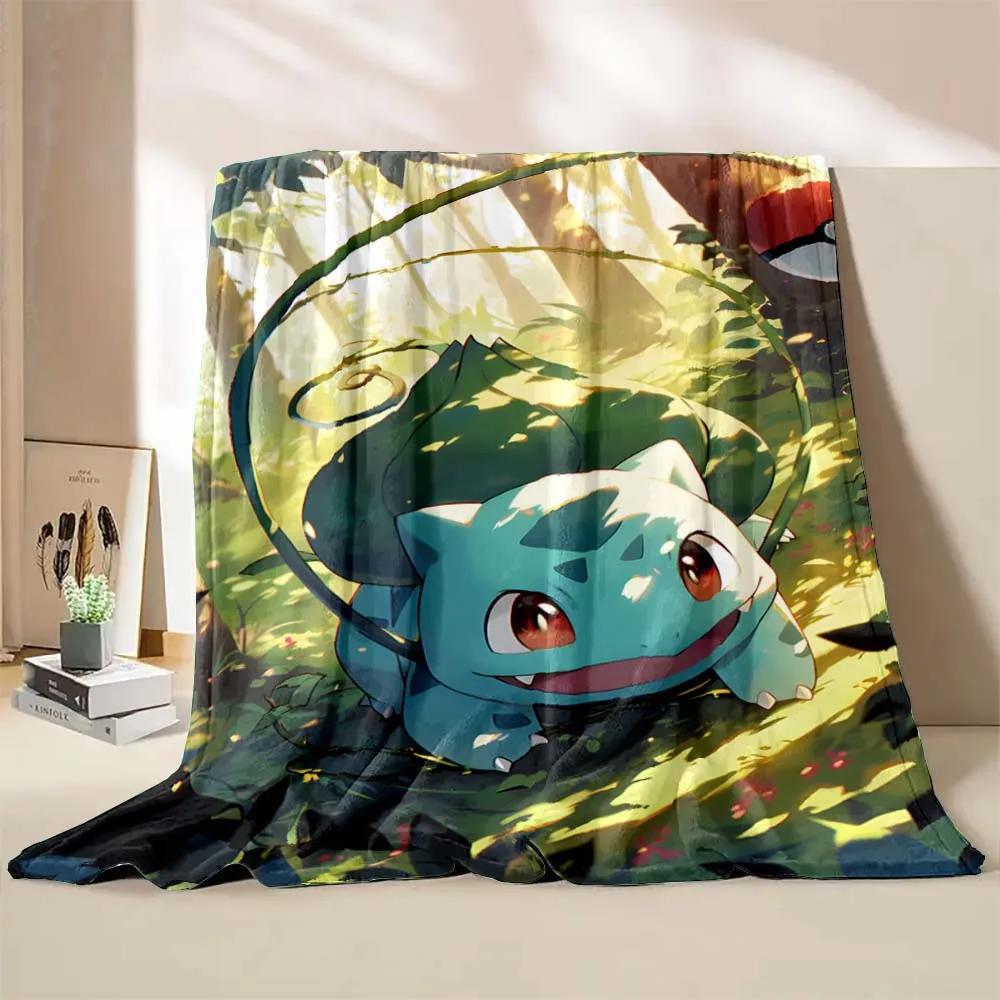 Cute Pokémon Bulbasaur Print Blanket Children Adult Blanket Soft Warm for Bed Sofa Travel Cover Blanket Children's Luxury Gifts