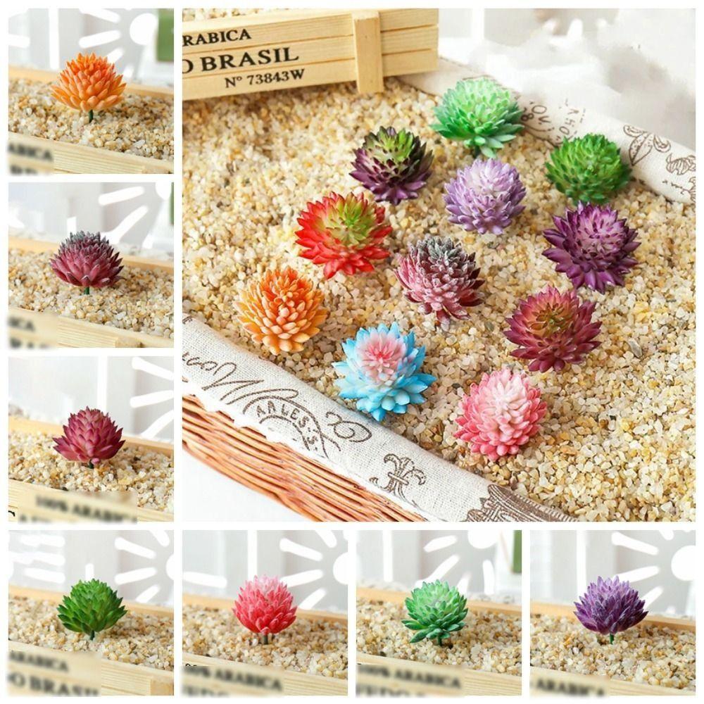 2pcs DIY Artificial Succulent Plants Mini Simulated Floral Plants Home