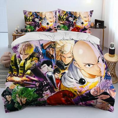 Роскошный Новый 3D Принт ONE PUNCH MAN, Аниме Мультфильм Одеяло Постельное Белье Комплект, Пододеяльник Постельное Белье Комплект Пододеяльник Наволочка Постельное Белье Комплект