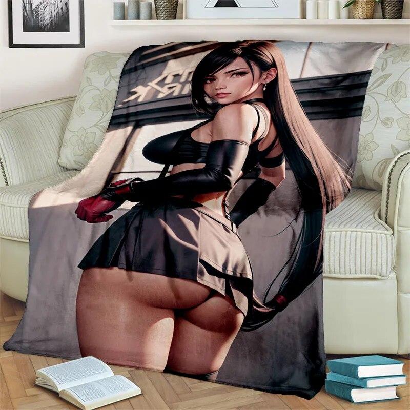 3D Tifa Aerith, сексуальное кружевное одеяло с героями мультфильмов для девочек, мягкое одеяло для дома, спальни, кровати, дивана, офисного покрытия для пикника, детское одеяло
