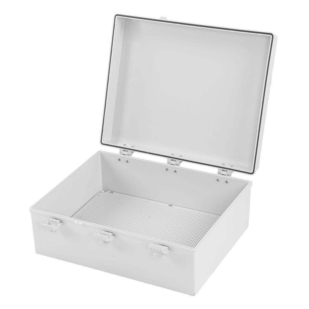 Electrical Junction Box Plastic Buckle Waterproof Project Box Electrical Enclosure with Grey Cover Mounting Plate