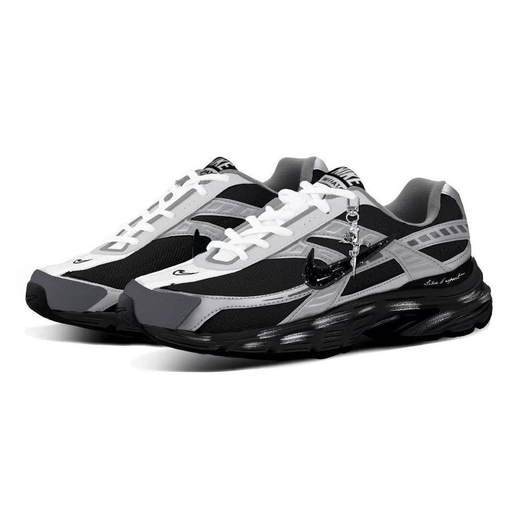 Nike Сетчатый верх, кожаные низкие беговые кроссовки мужские, черные с серым, IO7609-101(Команда675--SBOX)    Случайная упаковка