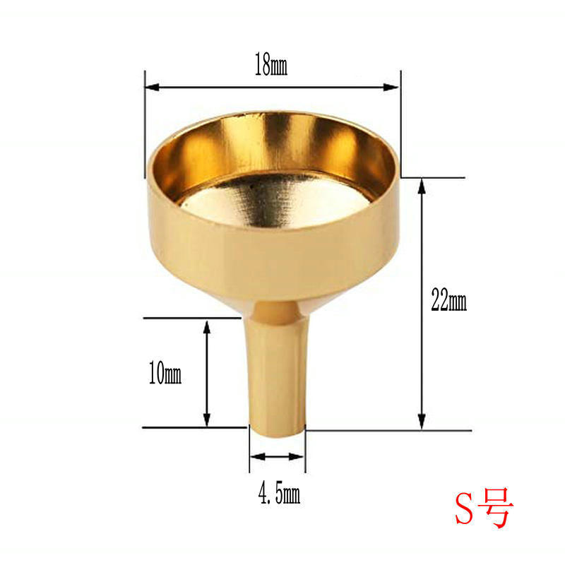 10 Pieces Mini Gold Funnel Aluminium Material For Filling Small Bottles Transferring Liquid Refill Perfume Essential Oil Lab
