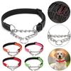 Dogs Collar Stainless Steel Dog Choker Adjustable Dog Chain Reflective Nylon Fabric Pet Collars for Small Medium Large Dogs