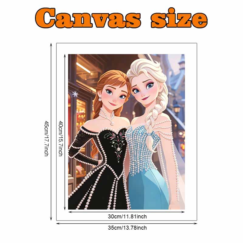 Disney Жемчужная живопись Анна и Эльза Сделай сам Жемчужное искусство Живопись Жемчужные драгоценности Картины Поделки Особая форма Украшение для дома и стен