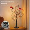 Red Berry Decoration LED Birch Tree Light Bird Twinkle Tree Lamp  Christmas Decoration