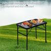 Outdoor Folding Table Mesh Top Heavy Duty Aluminum Alloy Height Adjustable Lightweight Camping Hiking Backpacking Picnic BBQ Portable Table