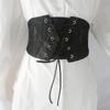 Chest Support Lace Cummerbunds PU Leather Waist Belt Personality Women Waistband Daily