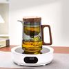 28oz/800ml Glass Teapot with Wooden Lid for Loose Leaf Tea Outdoor And Indoor Use
