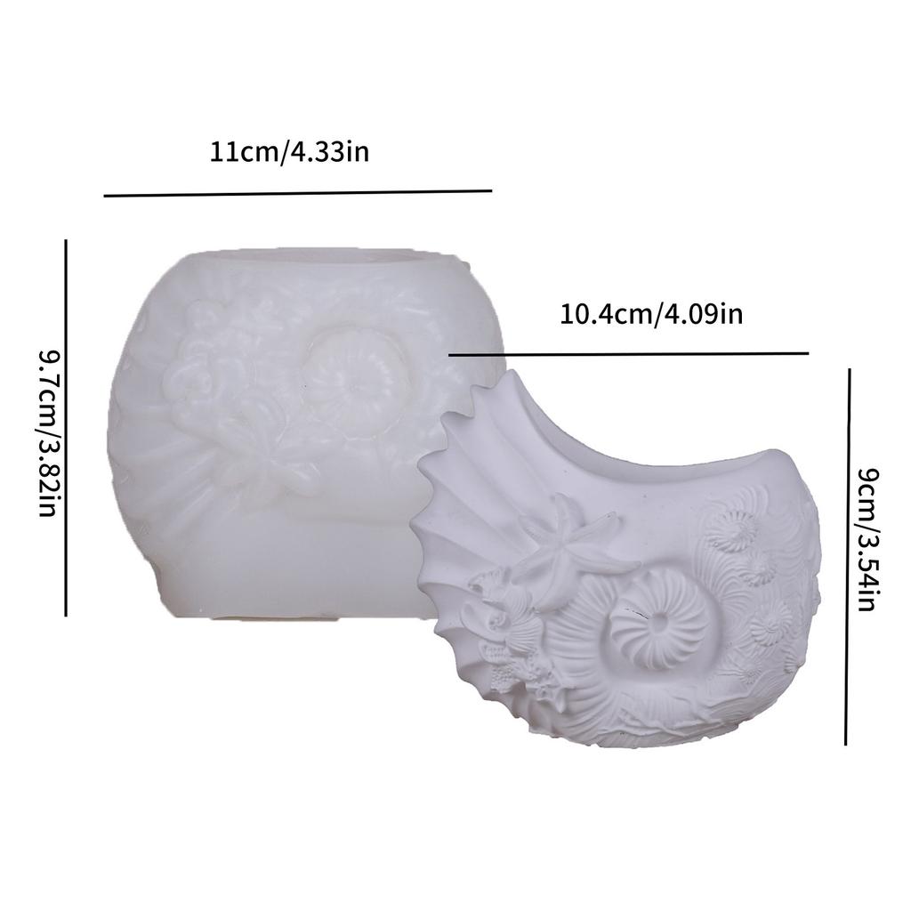 Conch Shape Silicone Resin Mold For Jewelry Crafts Planter Cement Casting Art DIY Decoration Candle Cup Mould