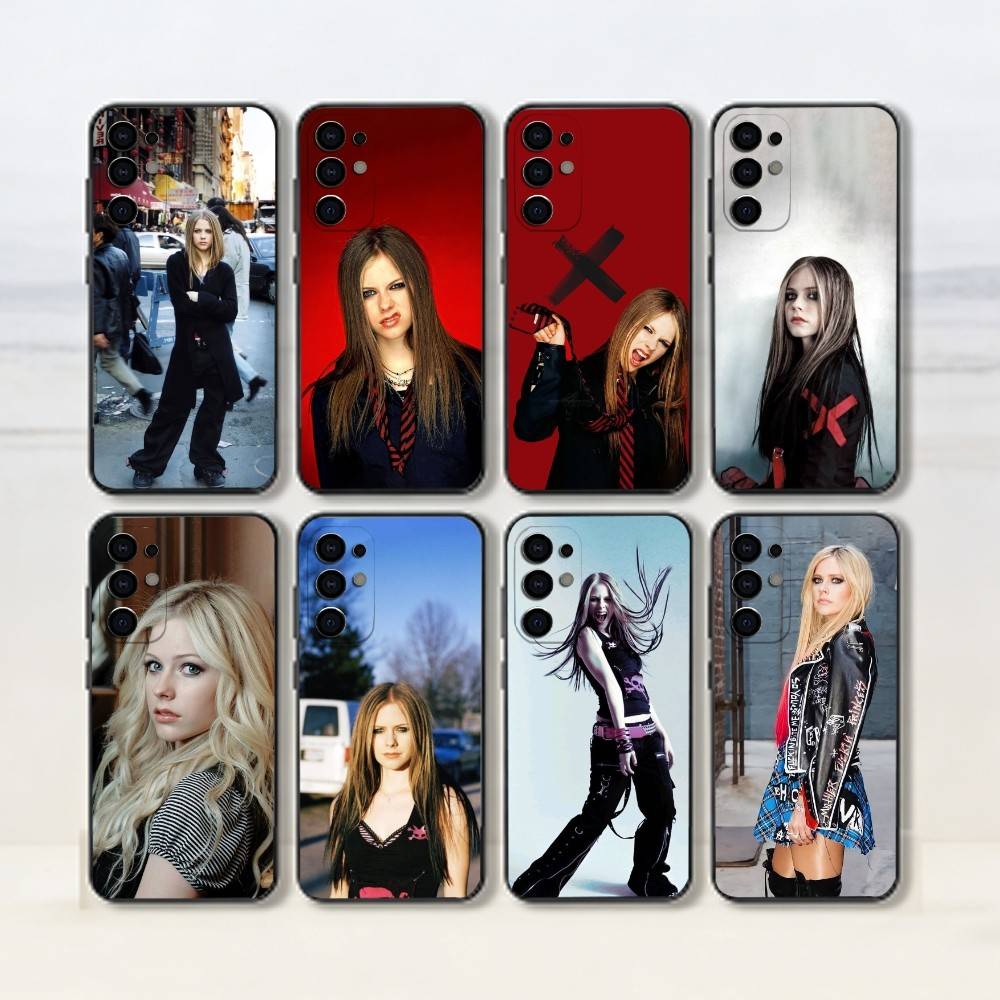 A-A-Avril Phone Case Black Silicone Soft For Samsung S25,S24,S21,S22,S23,S30,Ultra,S20,Plus,Fe,Lite