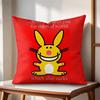 Cute rabbit Cushion Cover Natural Linen Organic Fabric DoubleSided Printing Couch Pillow Covers Home Decor