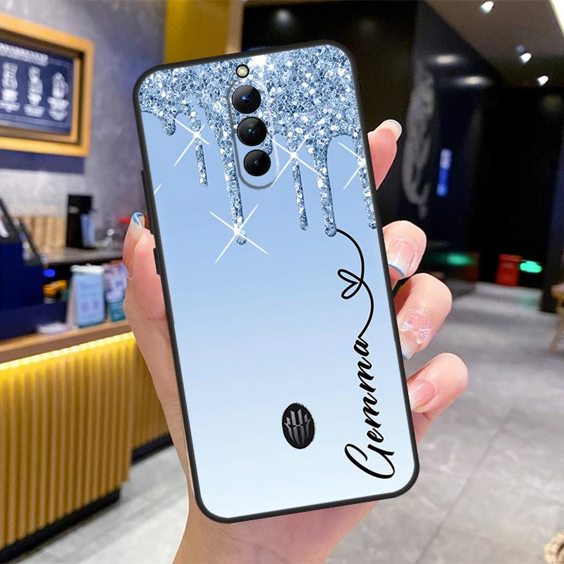 Персонализированный чехол для телефона с именем из блесток для ZTE Nubia RedMagic 10 9 8 9S 8S 10S 11 Pro Plus 5G 6S 7S 6 7 Pro 11 Air