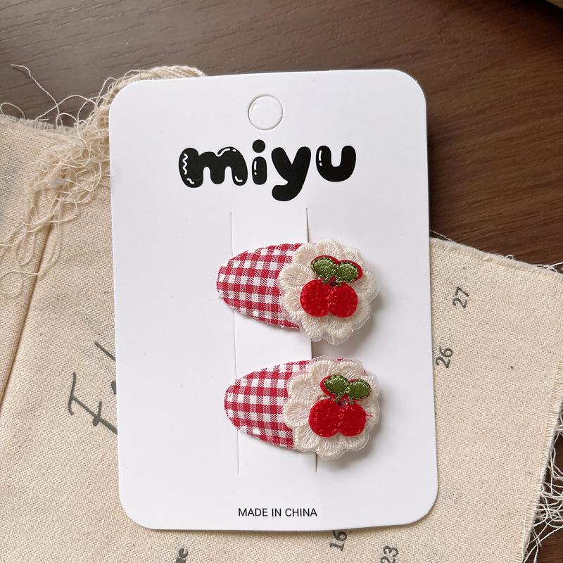 Red Plaid Children's BB Hair Clip - Cute Baby Star Hairpin Accessory