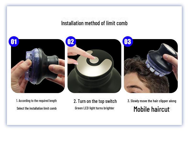 Мужская электрическая машинка для стрижки волос: Цифровой дисплей UFO для домашнего использования, самостоятельного бритья, детей и взрослых.