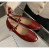 Fashion Shiny Leather Ballets Shoes Woman Belt Strap Lolita Flats Mary Janes Women Shallow Loafers Round Toe Ballerinas Brides Mocasines