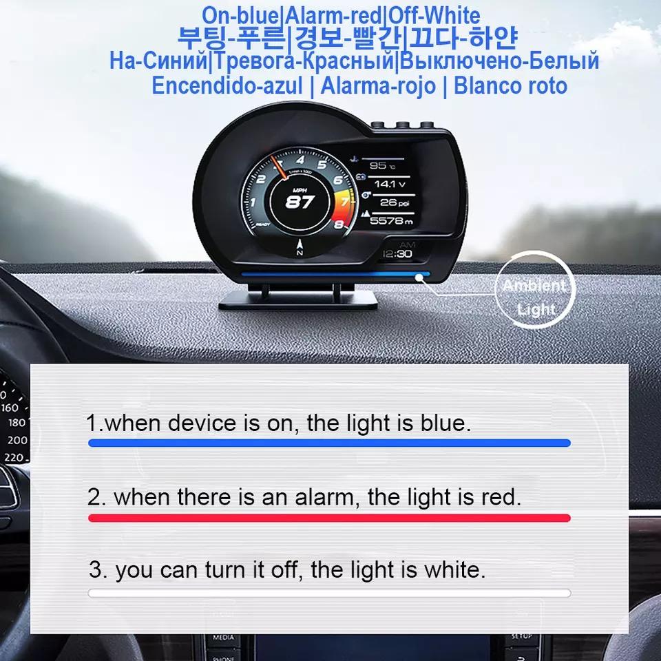 Новейший A501 Автомобильный HUD-дисплей Auto Meter Турбо-датчик Head Up Display для автомобиля Цифровой одометр OBD2 Сигнализация Температура воды и масла Обороты в минуту
