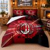 Печатный комплект постельного белья из 3 предметов с узором AC Milan, простыня, наволочка для декора спальни