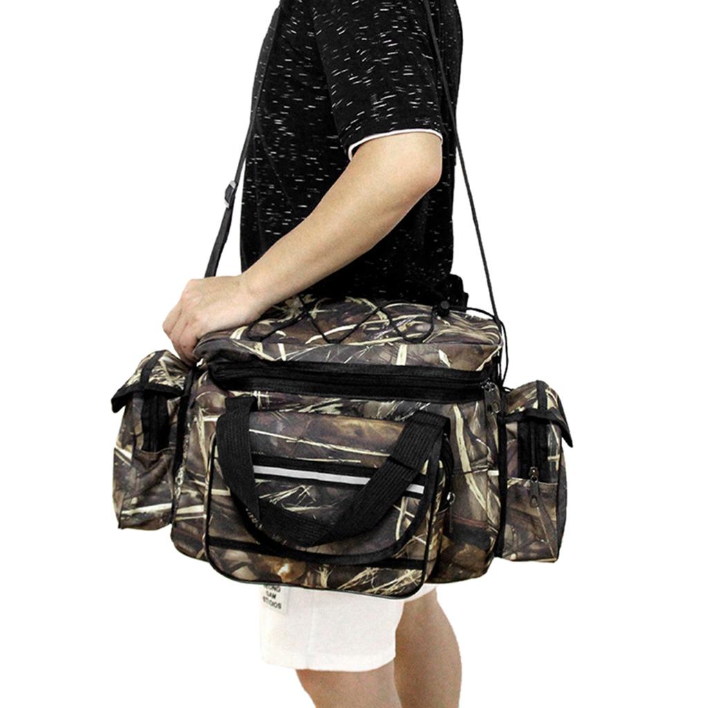 Сумка для рыболовных снастей большой вместимости, водонепроницаемая, чехол для хранения рыболовных снастей, дорожная сумка через плечо для охоты и рыбалки на открытом воздухе