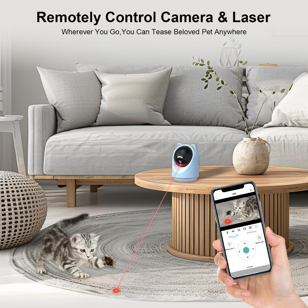 5G Pet Camera with AI Recognition Automatic Tracking Smart Laser Cat Toy PTZ Monitoring
