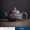 Ретро-резной фиолетовый керамический чайник, керамический чайник для дома, чайный сервиз в стиле кунг-фу, чистый чайник ручной работы, чайник для чая пуэр