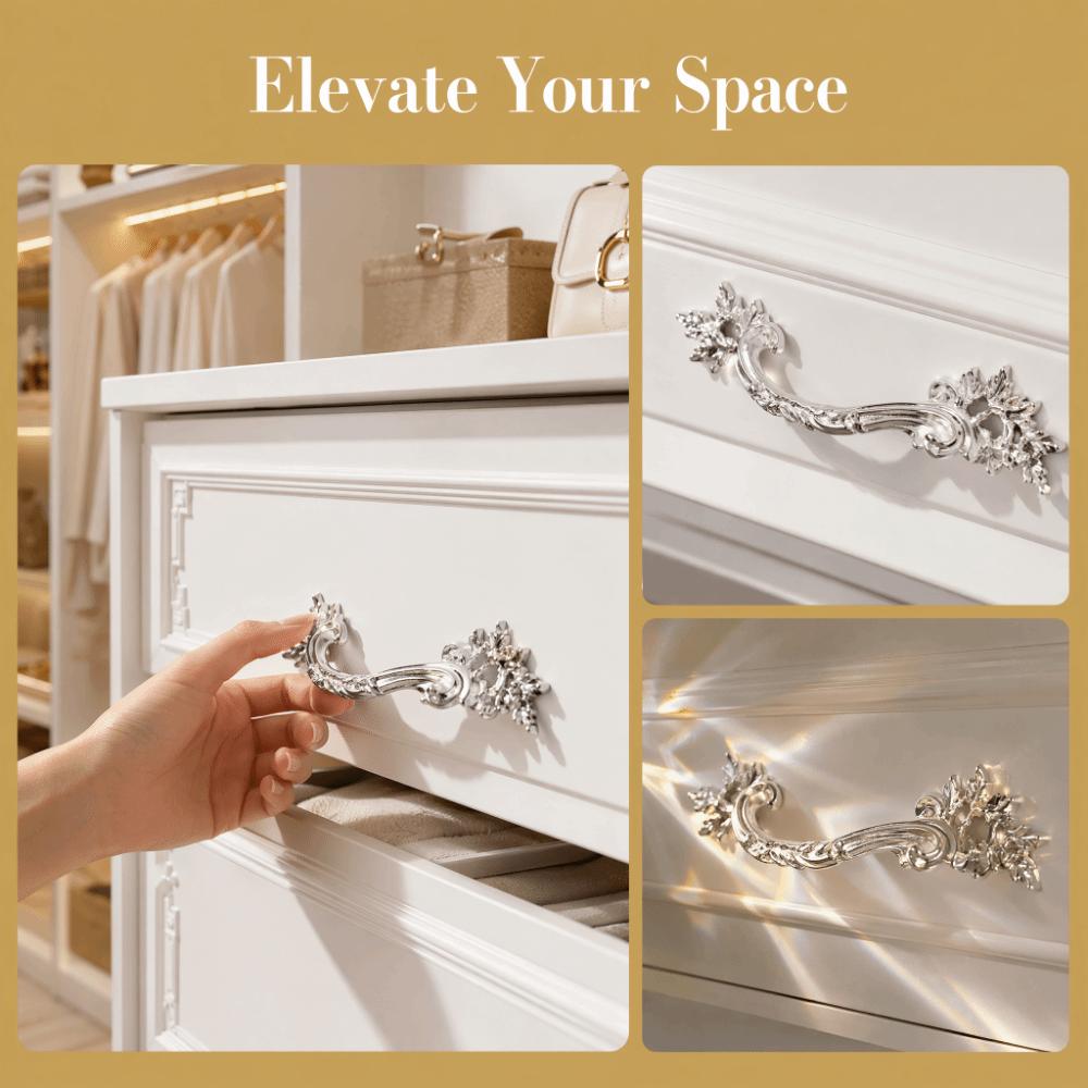 European Style Cabinet Door Handles Zinc Alloy Wardrobe Door Handles  For Wardrobe Installation
