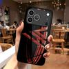 Чехол для телефона с 2D рисунком в виде красного кольца для iPhone 17 16 15 14 13 12 11 X XR XS Max Pro 8 plus - Стеклянная защитная крышка