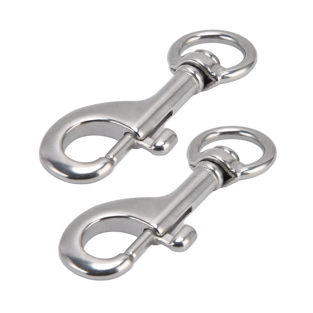 2Pcs Rotating Snap Hook Eye Bolt 316 Stainless Steel Marine Grade Single Ended Diving Clip 87mm
