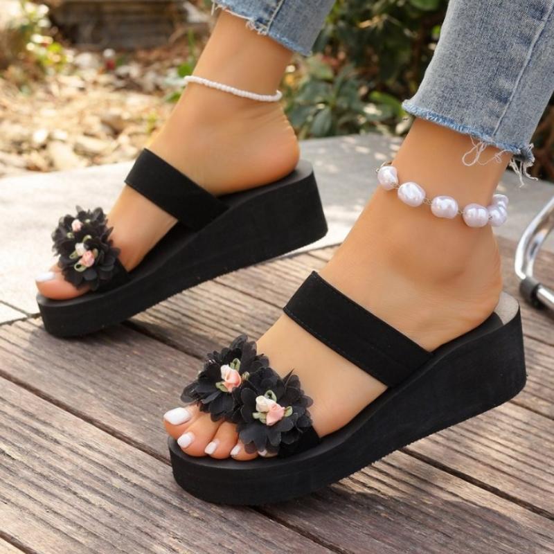 Модная женская обувь 2024 года, горячая распродажа, летние женские тапочки, уличные, однотонные, с открытым носком, на платформе, водонепроницаемые, повседневные тапочки для женщин