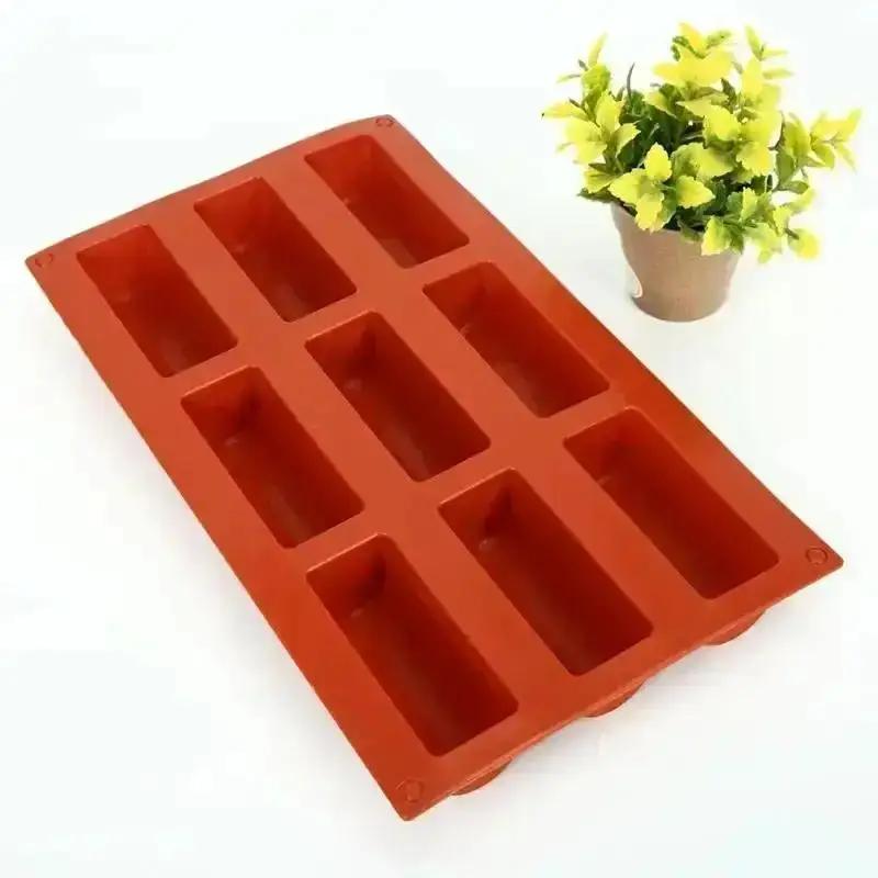 Новые инструменты для выпечки 9-ячеечная силиконовая форма 3D в форме палочки полуцилиндрической длинной полоски форма для шоколада трюфеля мусса торта десерта