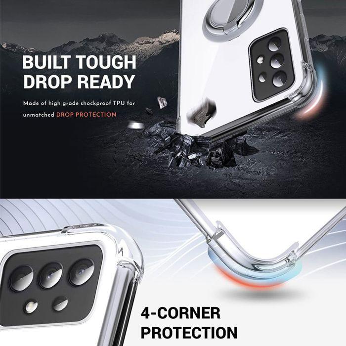 Case for Samsung Galaxy S25 - Shockproof Ultra Slim Transparent with Silver Stand - BOOLING