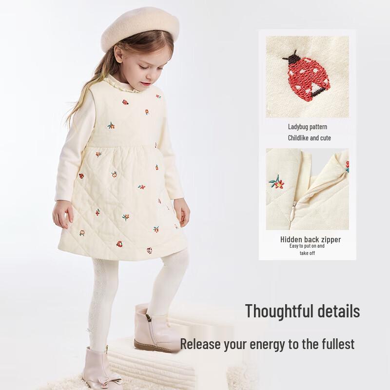 YEEHOO Girls' Winter Thickened A-Line Vest Dress