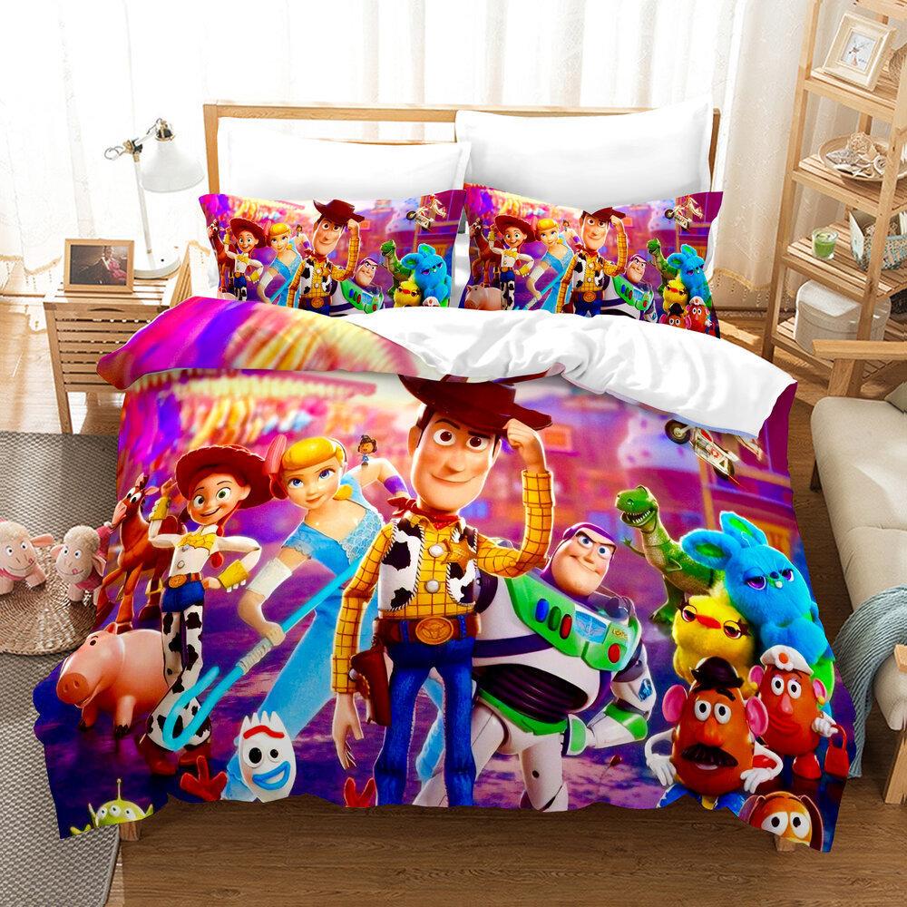 Factory 3D Digital Printing Quilt Set Three-Piece Cartoon Animation Thickened Grinding Kit