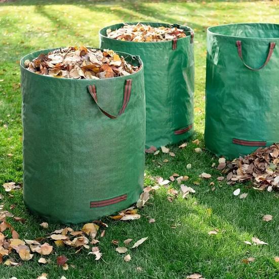 Садовый мешок для мусора Водонепроницаемый мешок для листьев Большой вместимости Многоразовый мешок для сбора листьев для хранения садового мусора и мусора