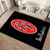 Red band logo printed non-slip rug suitable for living room and bedroom sofas