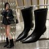 Fashion High Heels Pointed Toe Boots Fashionable Women's Shoes Mid Calf High Heels Designer 2024 New Brand High Heels Women's Shoes
