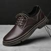 Модные высококачественные брендовые мужские повседневные туфли из натуральной кожи с толстой подошвой, оксфордские туфли с износостойкой подошвой, мужские походные туфли на открытом воздухе