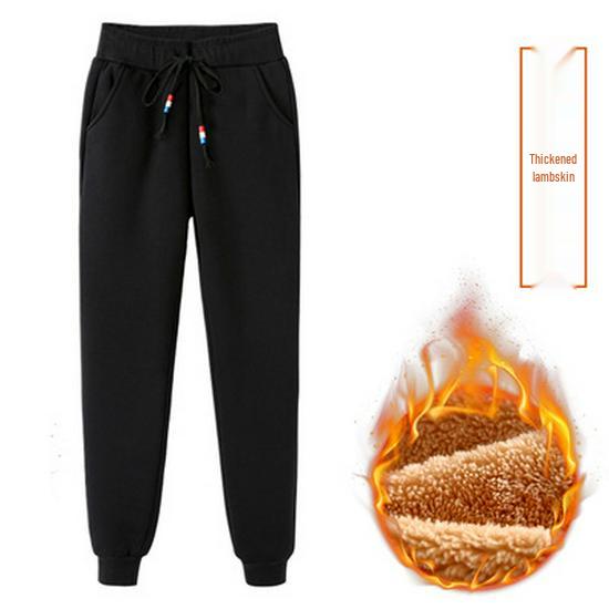 Northeast Women's Plus Size Thick Velvet Cuffed Sweatpants - Fashionable and Versatile for Autumn/Winter