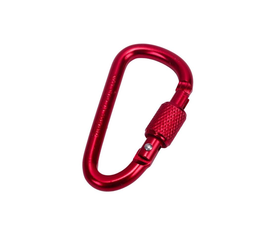 Outdoor Aluminum Alloy D-Shaped Carabiner Quickdraw No. 6 with Locking Keyring Backpack Buckle Wind Rope Clip