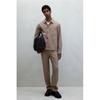 H M Suit Pants Regular Fit Beige Melange