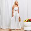 Summer Spring Women's Wide Leg Pants with Elastic Waistband Loose Casual Pants