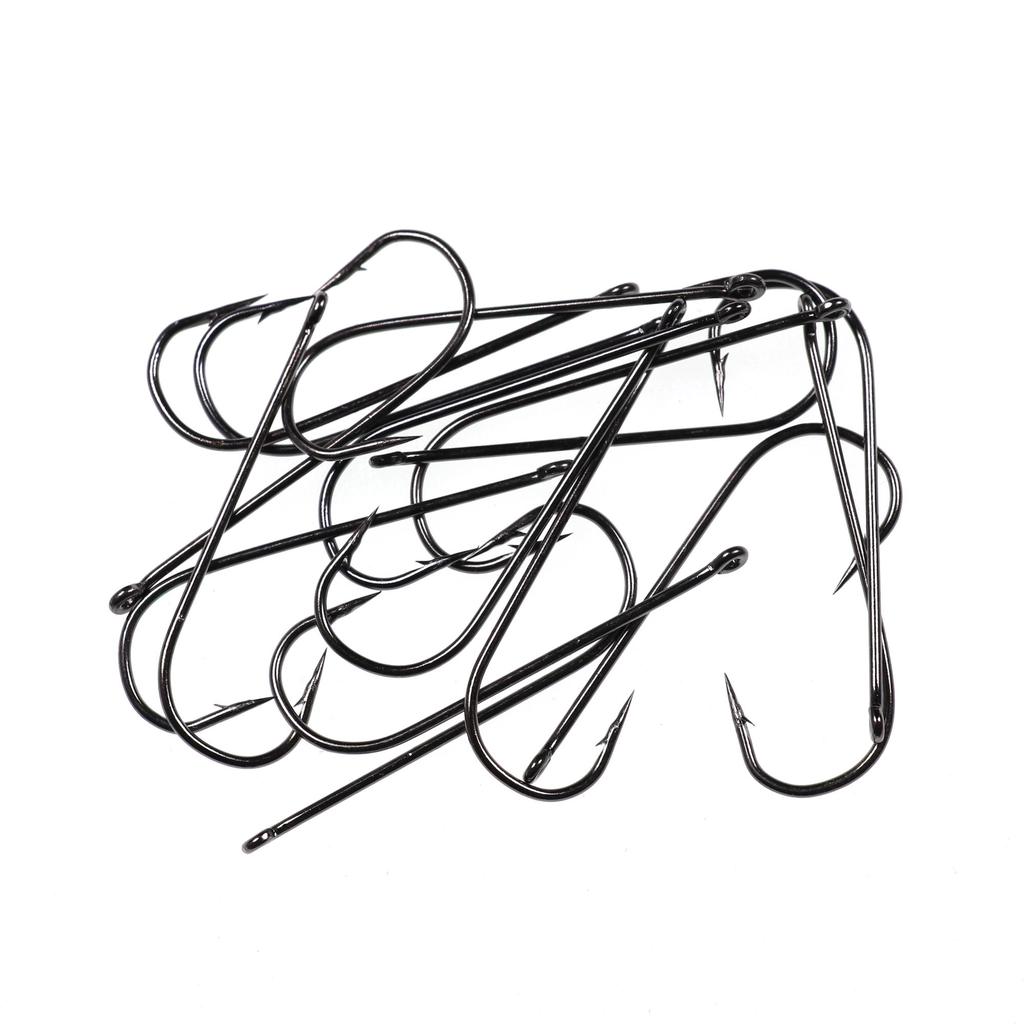 50PCS Aberdeen Long Shank Fish Hook Saltwater Fresh Water Fishing Hooks Sabiki Rig Streamer Fly Hook Size 10 4 2 2/0 3/0